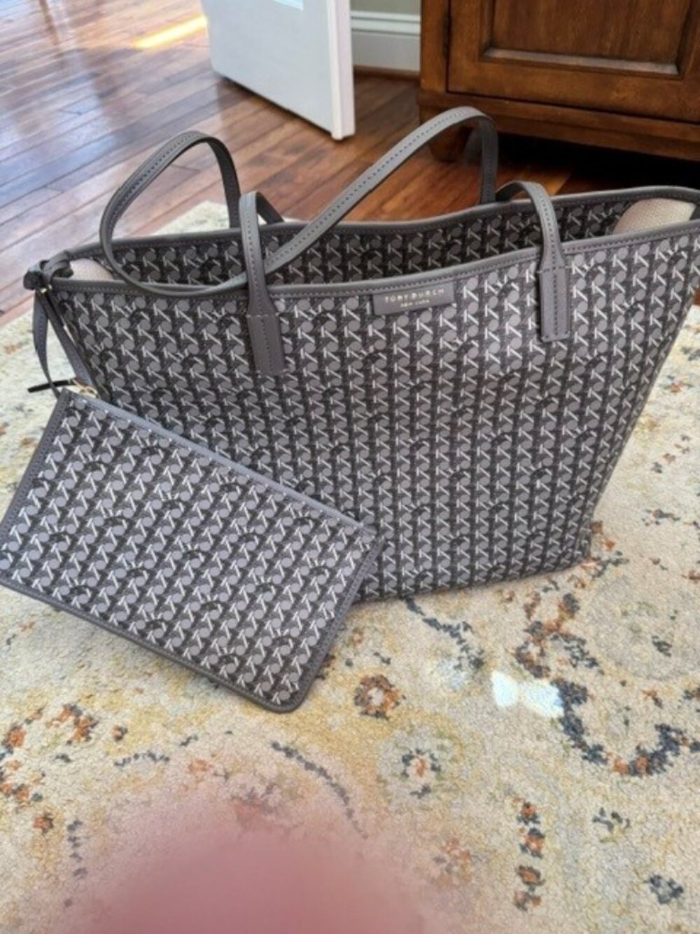 Tory Burch Zinc Coated Canvas Ever-Ready Tote Bag  W/O tags - Picture 6 of 6